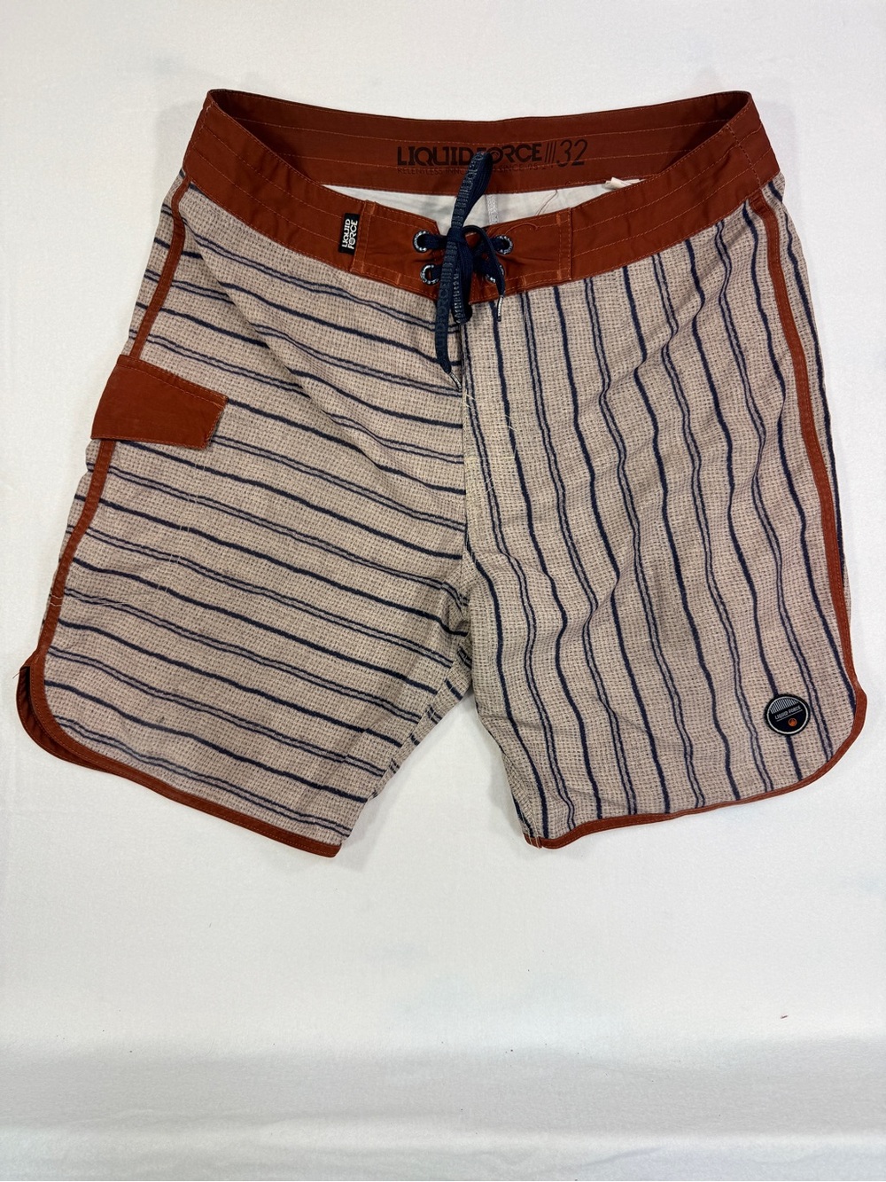 Liquid Force Men’s Rust & Beige Striped Board Shorts